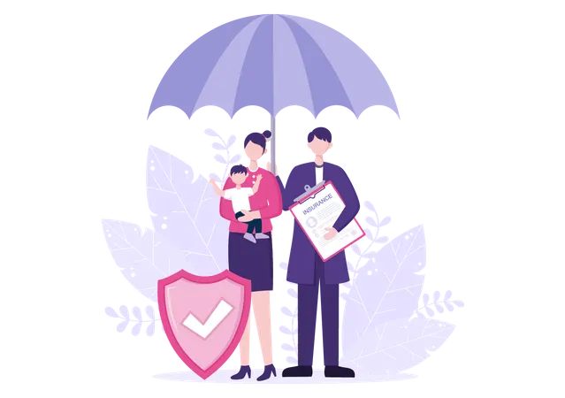 Family Health Insurance  Illustration