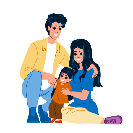 Family hug  Illustration