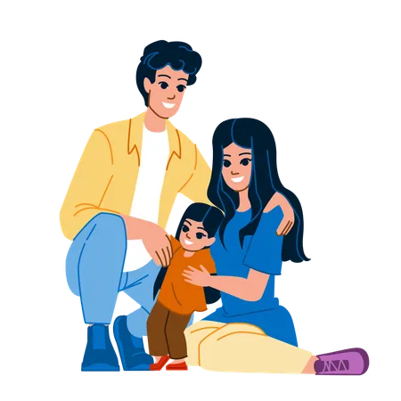 Family hug  Illustration