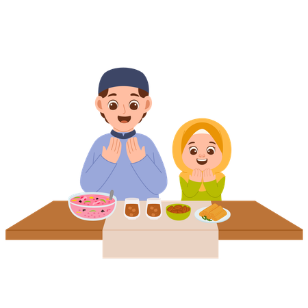 Family Iftar Ramadhan  Illustration