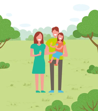 Family in park Illustration