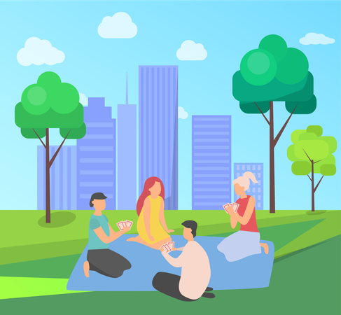 Family in picnic  Illustration