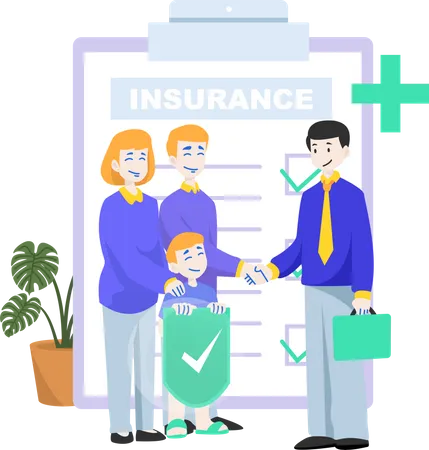 Family Insurance Contract  Illustration