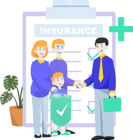 Family Insurance Contract  Illustration