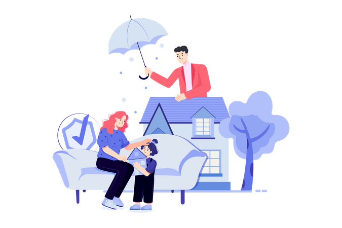 Family insurance plan  Illustration