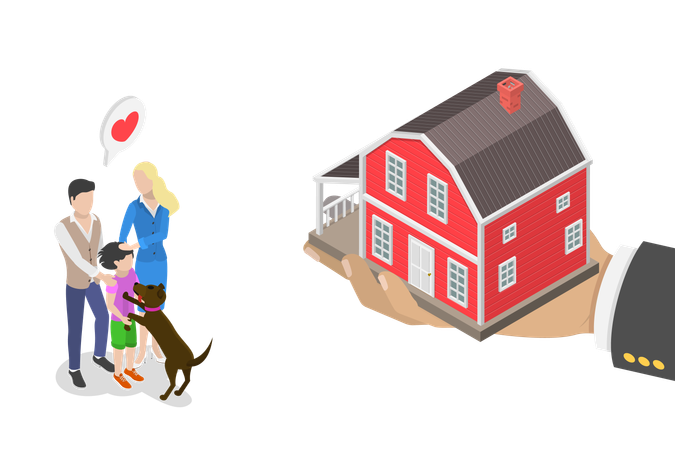 Family Investing house  Illustration