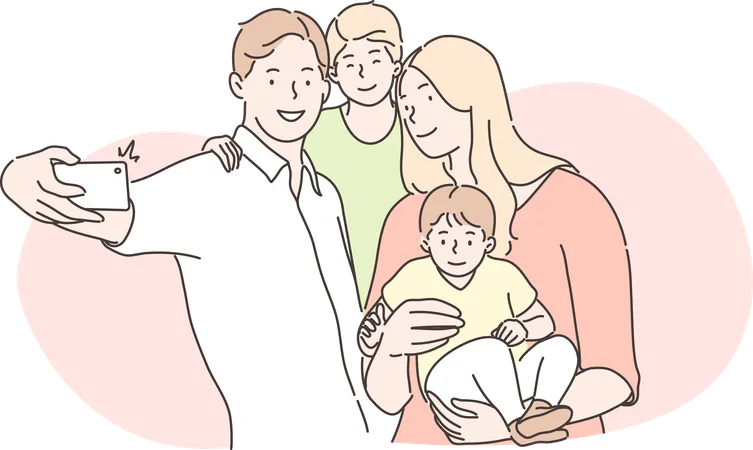 Family is creating memories  Illustration