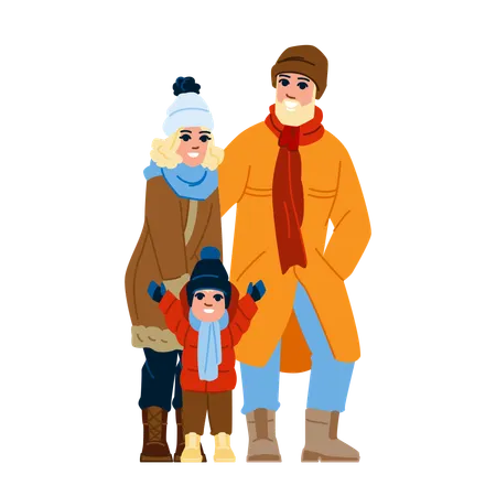 Couple Winter Family Fashion Vector Clothes Mother Kid Indian Banner Glasses Couple Winter Family Fashion Character People Flat Cartoon Illustration Illustration