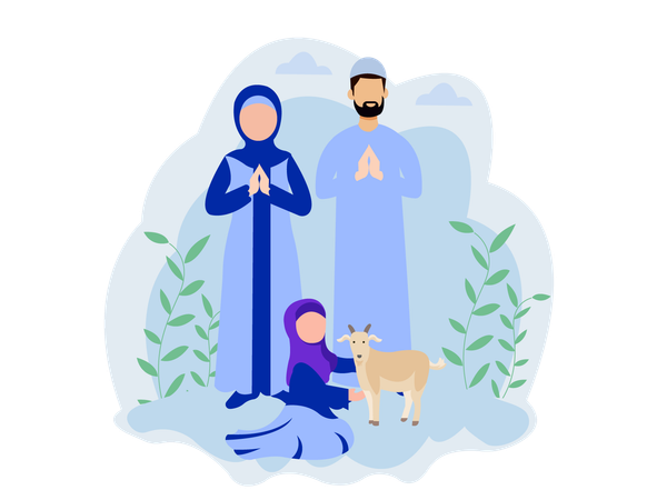 Family is greeting  Illustration
