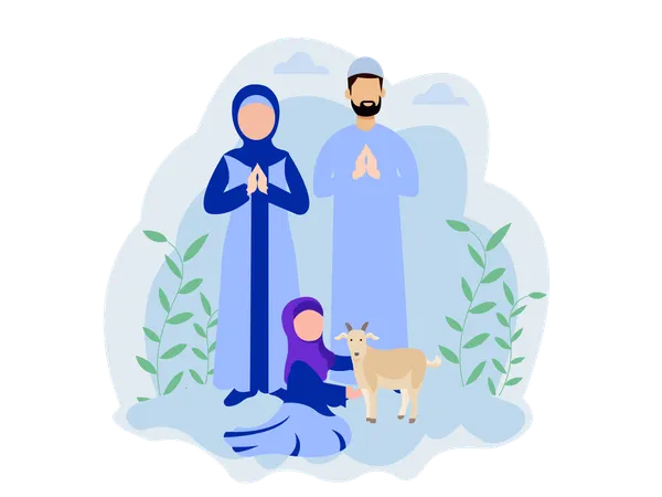 Family is greeting  Illustration