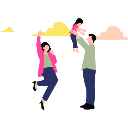 Family is happy  Illustration