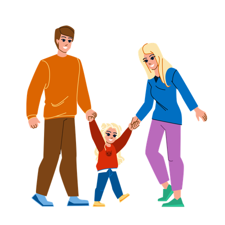 Family is playing with kid  Illustration