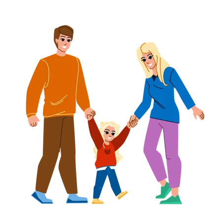 Family is playing with kid  Illustration