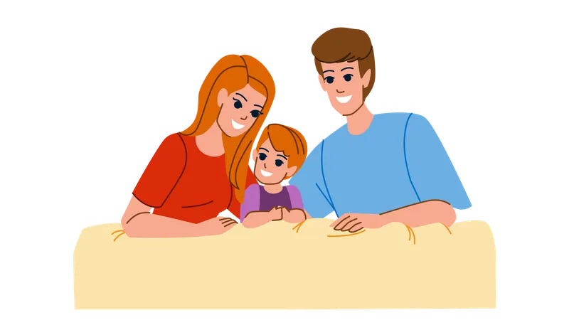 Family Smiling Vector Happy Fun Man Father Woman Mother Together Joy Love Child Young Portrait Family Smiling Character People Flat Cartoon Illustration Illustration