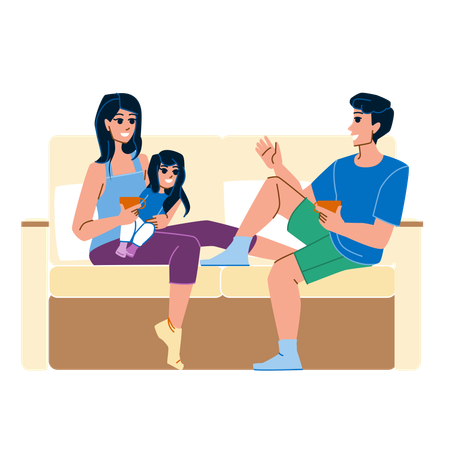 Family is spending time with each other  Illustration