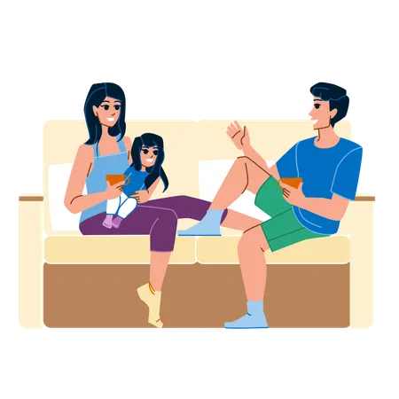 Family is spending time with each other  Illustration