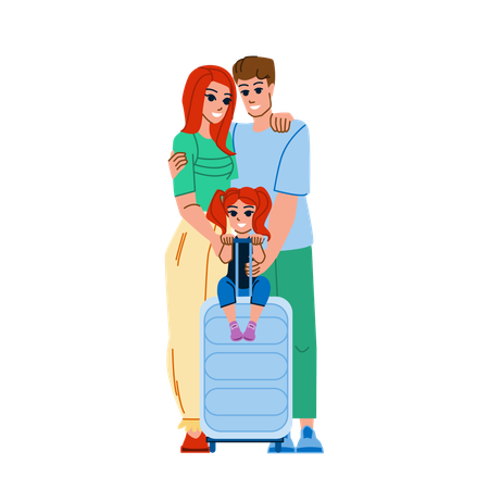 Family is travelling  Illustration