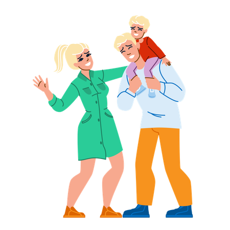 Family laughing  Illustration