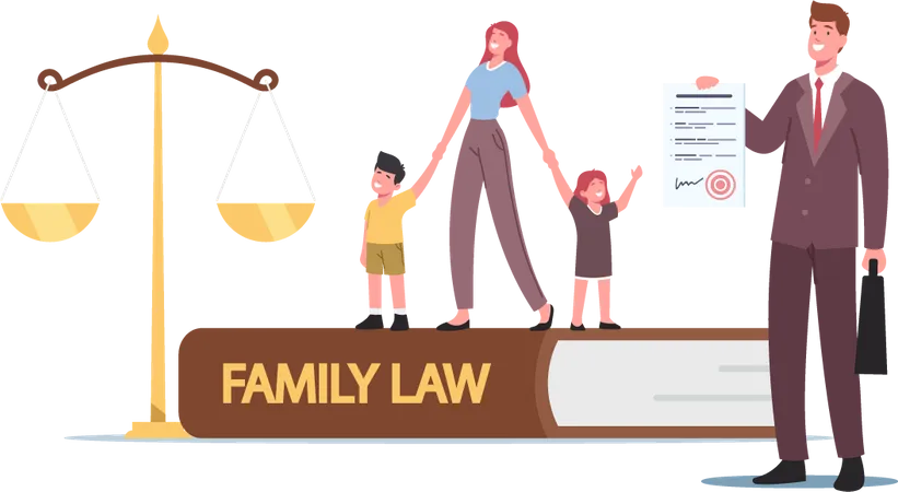Family Law and Divorce Illustration