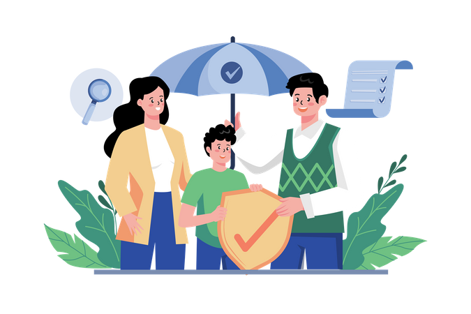 Family Life Insurance  Illustration