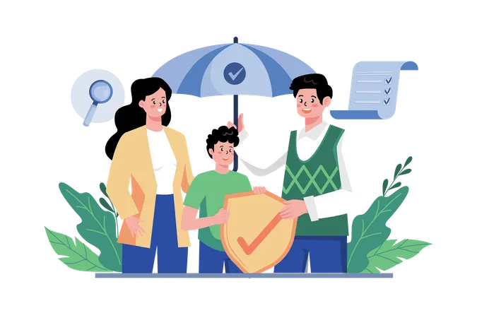 Family Life Insurance  Illustration