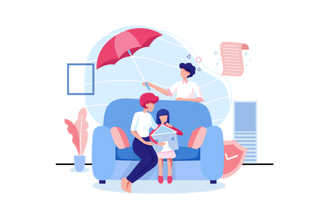 Family Life Insurance concept  Illustration