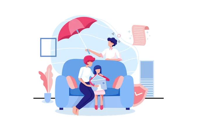 Family Life Insurance concept  Illustration