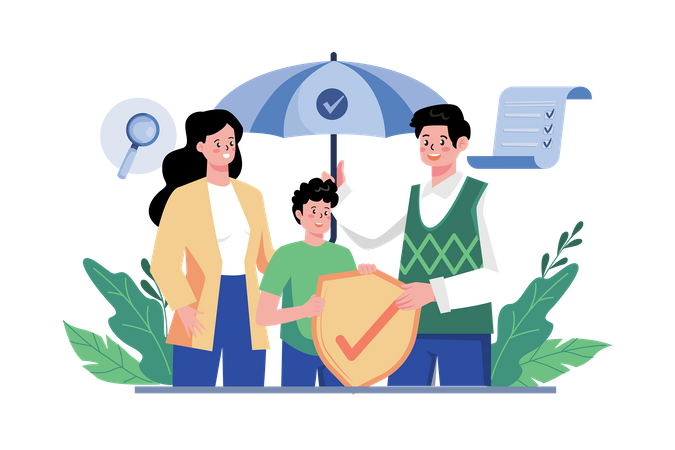 Family Life Insurance  Illustration