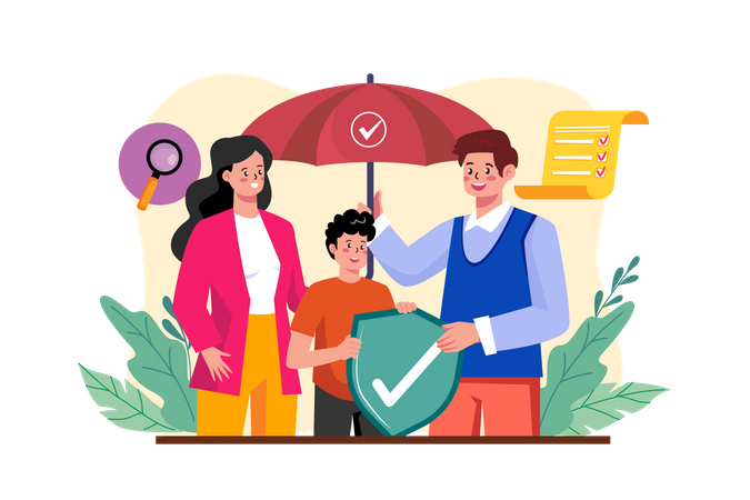 Family Life Insurance  Illustration