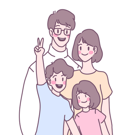 Family living together  Illustration