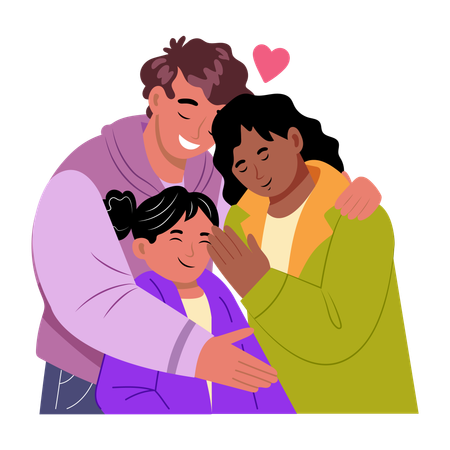 Family loving each other  Illustration