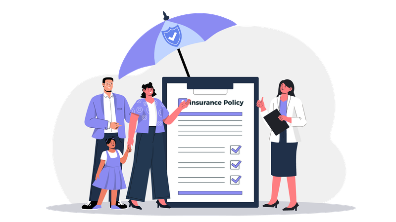 Family Medical Insurance  Illustration