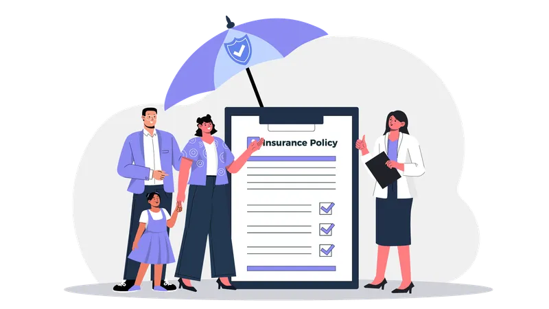 Family Medical Insurance  Illustration