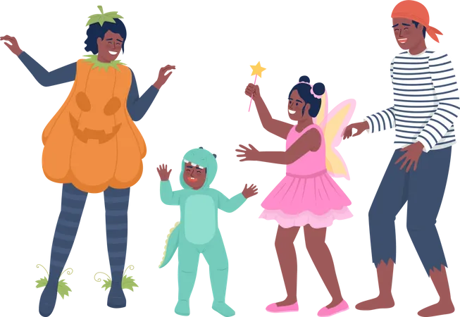 Family members dancing  Illustration