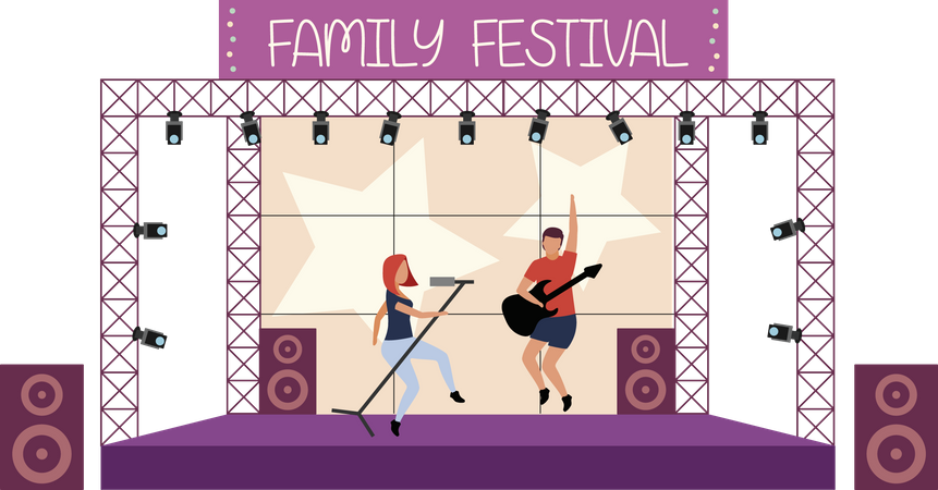 Family music festival  Illustration