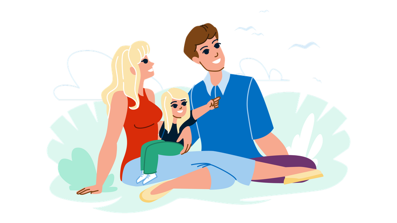 Family on camping  Illustration