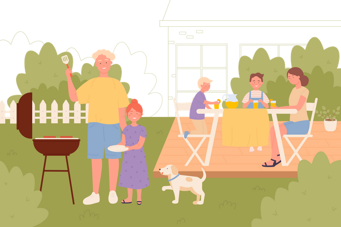Family on picnic  Illustration