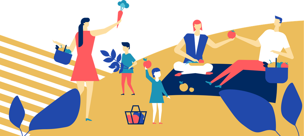 Family on picnic  Illustration