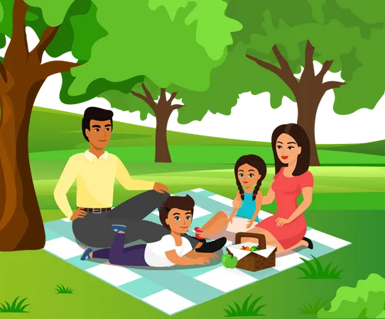 Family on picnic  Illustration