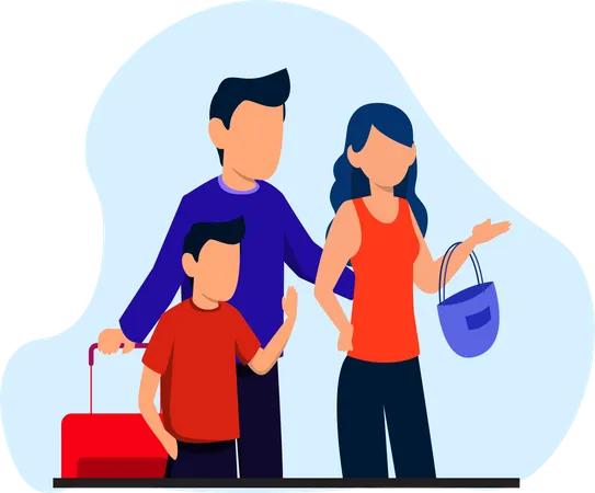 Family on vacation  Illustration
