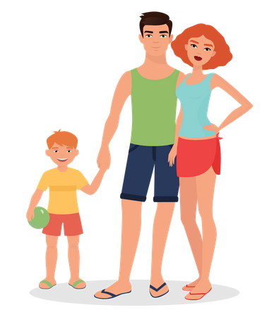Family on vacation  Illustration