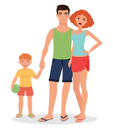 Family on vacation  Illustration