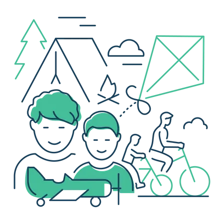 Family on vacation  Illustration