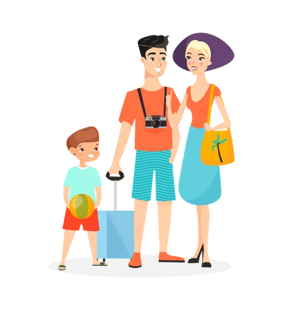 Family on vacation  Illustration