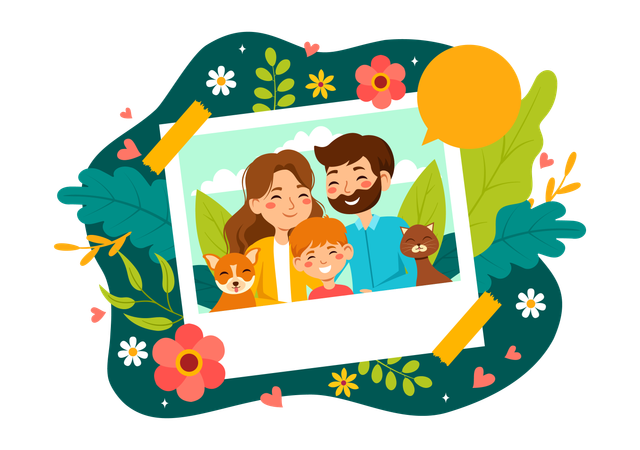Family photo frame  Illustration