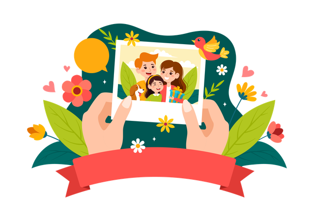 Family photo frame  Illustration