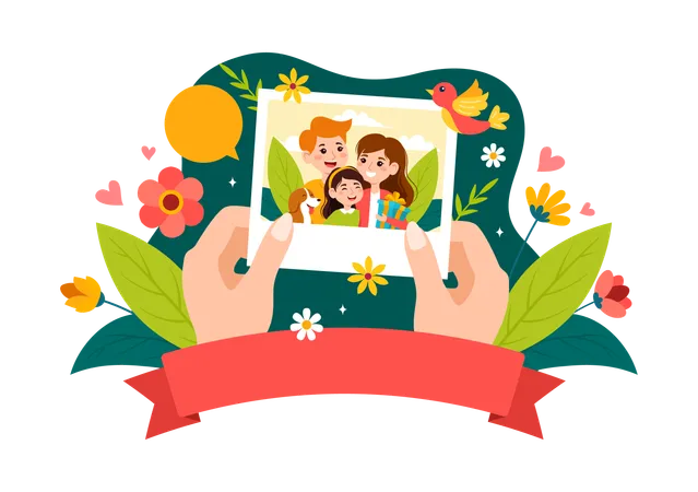 Family photo frame  Illustration