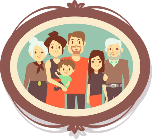 Family photo frame  Illustration