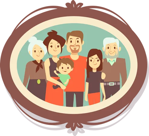 Family photo frame  Illustration