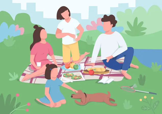 Family picnic  Illustration